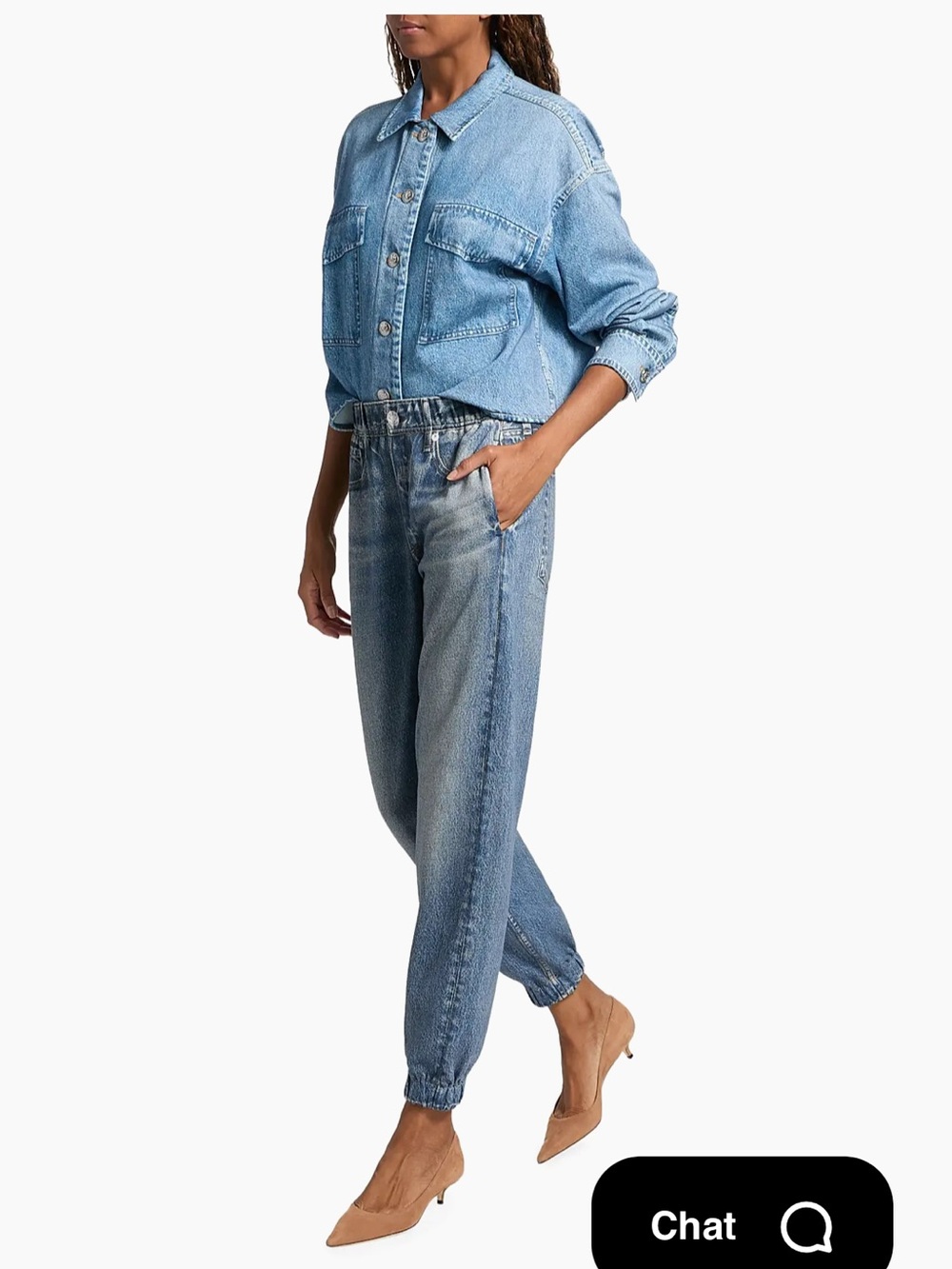 Rag and bone Women’s High-Waist Elastic-Cuff Jeans - Light Blue